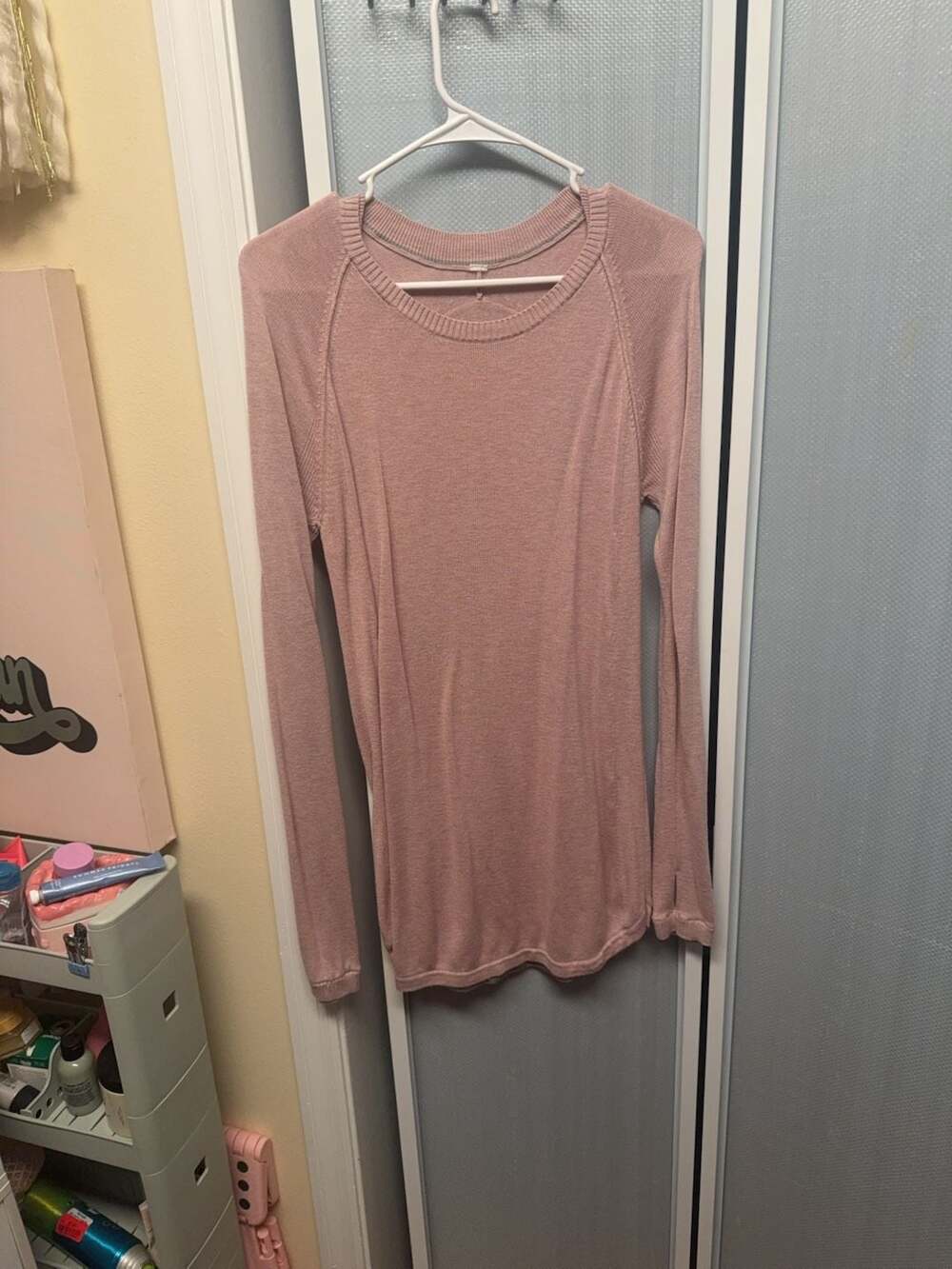 Lululemon Pink Long Sleeve Thumbhole Knit Sweater